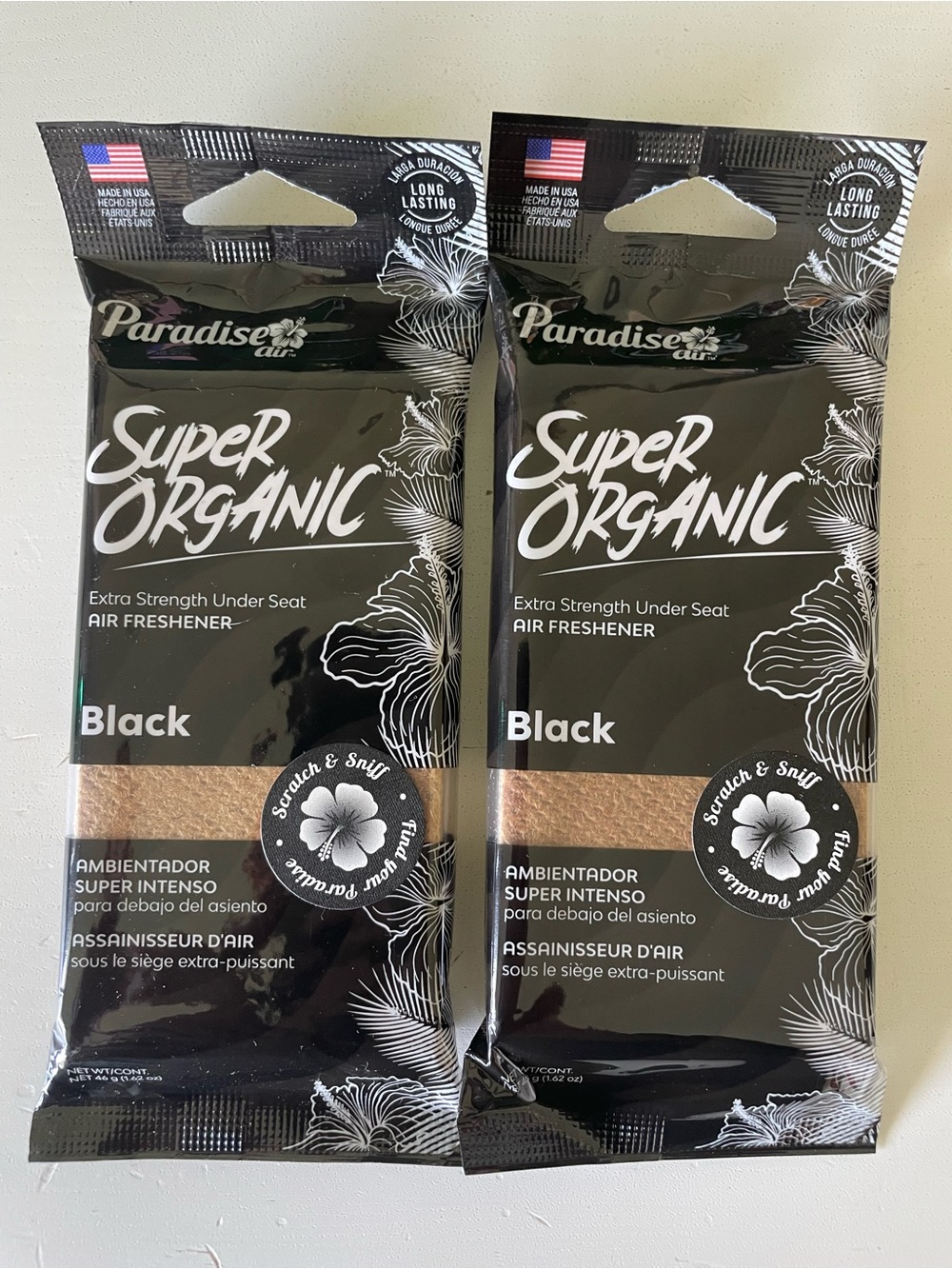 Paradise Super Organic Under-Seat Air Freshener - Black (Pack of 2)
